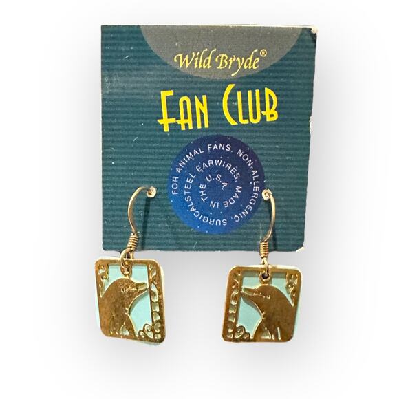 Wild Bryde Dolphin Profile Lasercut Earrings - Picture 1 of 3